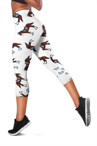 Brown Horse Pattern Women Capris
