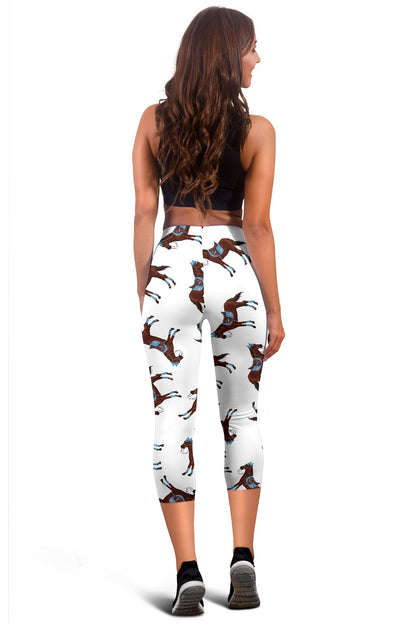 Brown Horse Pattern Women Capris