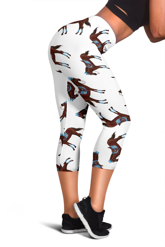 Brown Horse Pattern Women Capris
