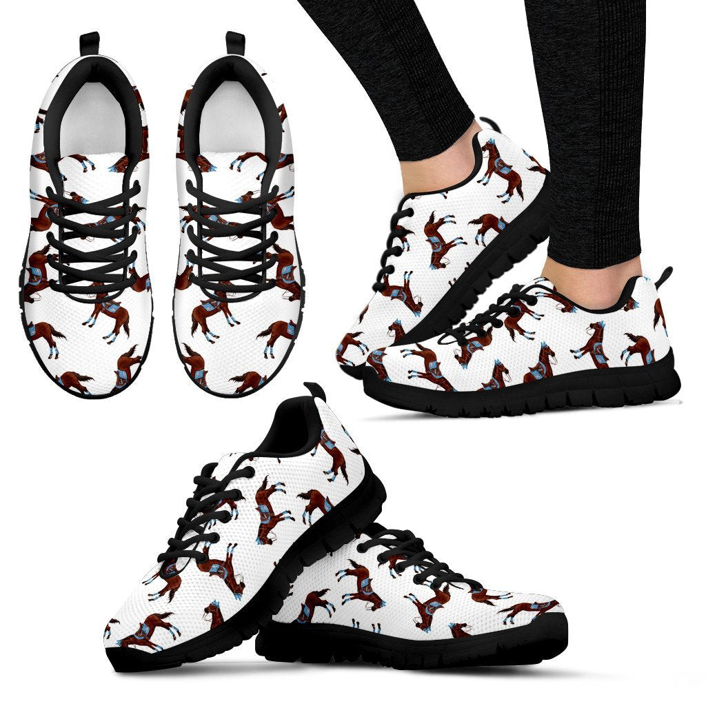 Brown Horse Pattern Women Sneakers