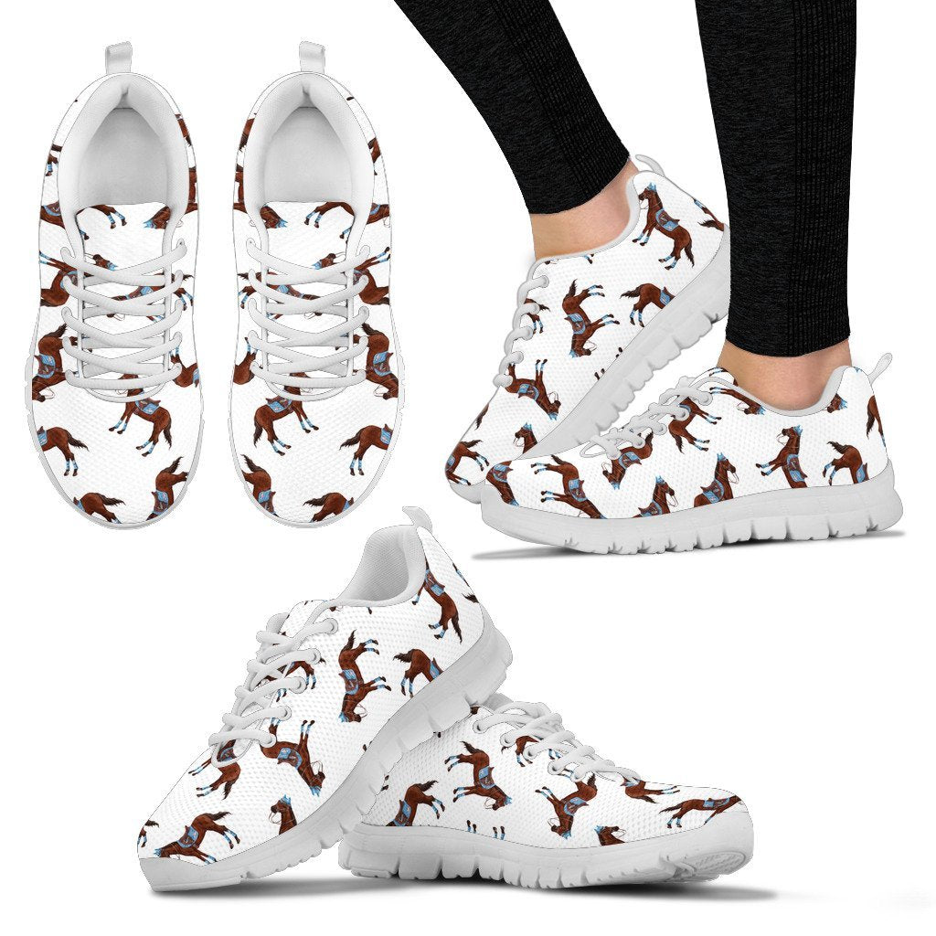 Brown Horse Pattern Women Sneakers