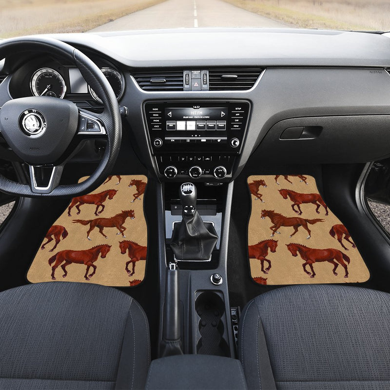 Brown Horse Print Pattern Car Floor Mats