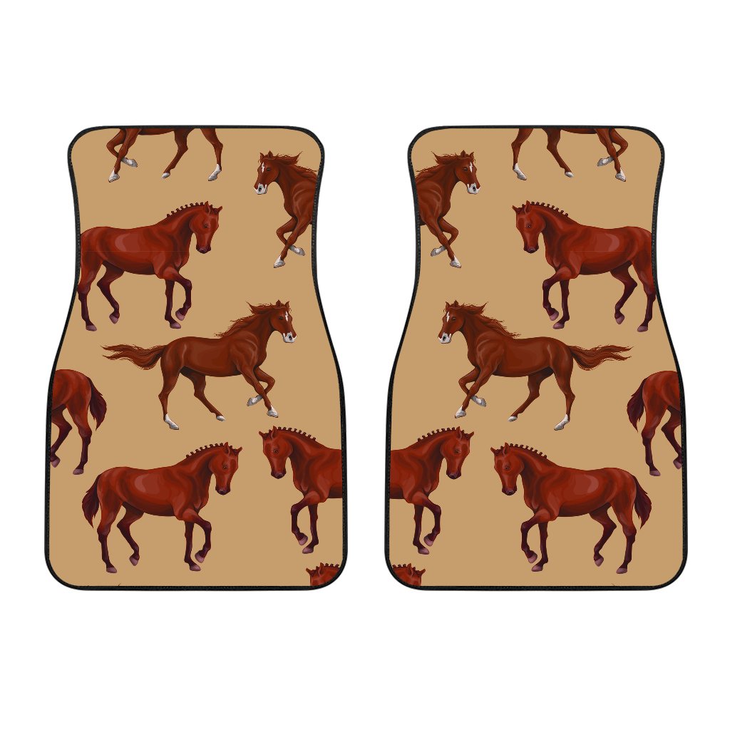 Brown Horse Print Pattern Car Floor Mats