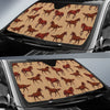 Brown Horse Print Pattern Car Sun Shade-JorJune