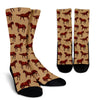 Brown Horse Print Pattern Crew Socks