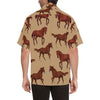 Brown Horse Print Pattern Men Hawaiian Shirt
