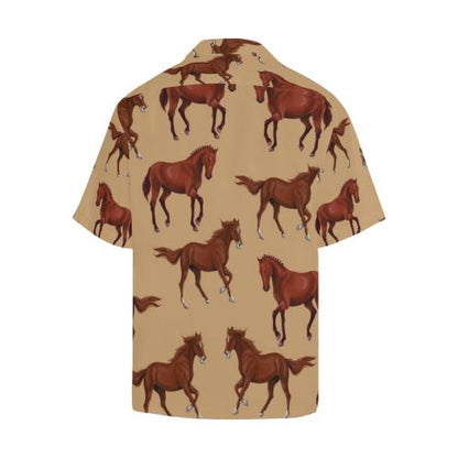 Brown Horse Print Pattern Men Hawaiian Shirt