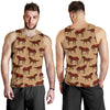 Brown Horse Print Pattern Men Tank Top