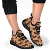 Brown Horse Print Pattern Mesh Knit Sneakers Shoes
