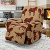 Brown Horse Print Pattern Recliner Slipcover-JORJUNE.COM