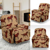 Brown Horse Print Pattern Recliner Slipcover-JORJUNE.COM