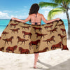 Brown Horse Print Pattern Sarong Pareo Wrap