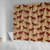 Brown Horse Print Pattern Shower Curtain