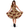 Brown Horse Print Pattern Sleeveless Mini Dress