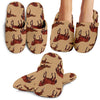 Brown Horse Print Pattern Slippers