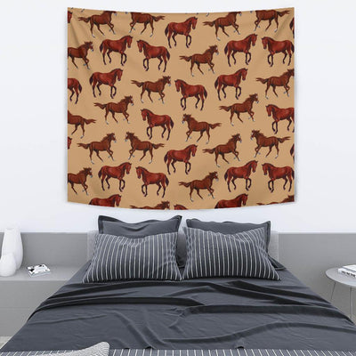 Brown Horse Print Pattern Tapestry