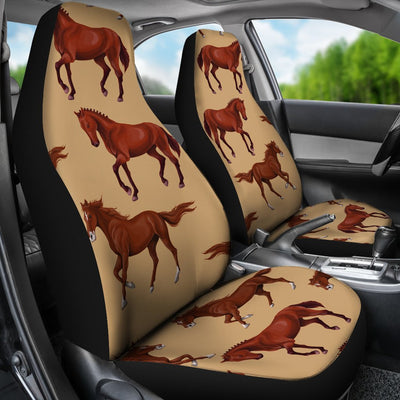 Brown Horse Print Pattern Universal Fit Car Seat Covers