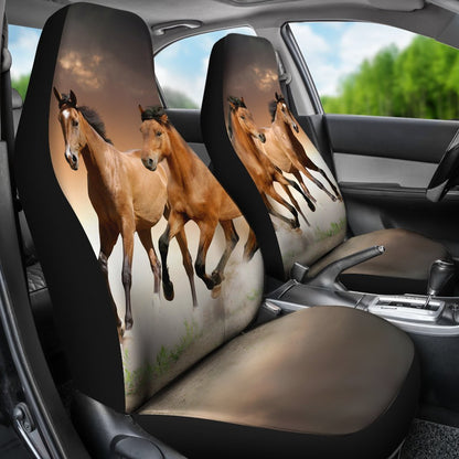 Brown Horses Universal Fit Car Seat Covers