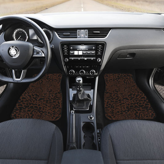 Brown Leopard Car Floor Mats