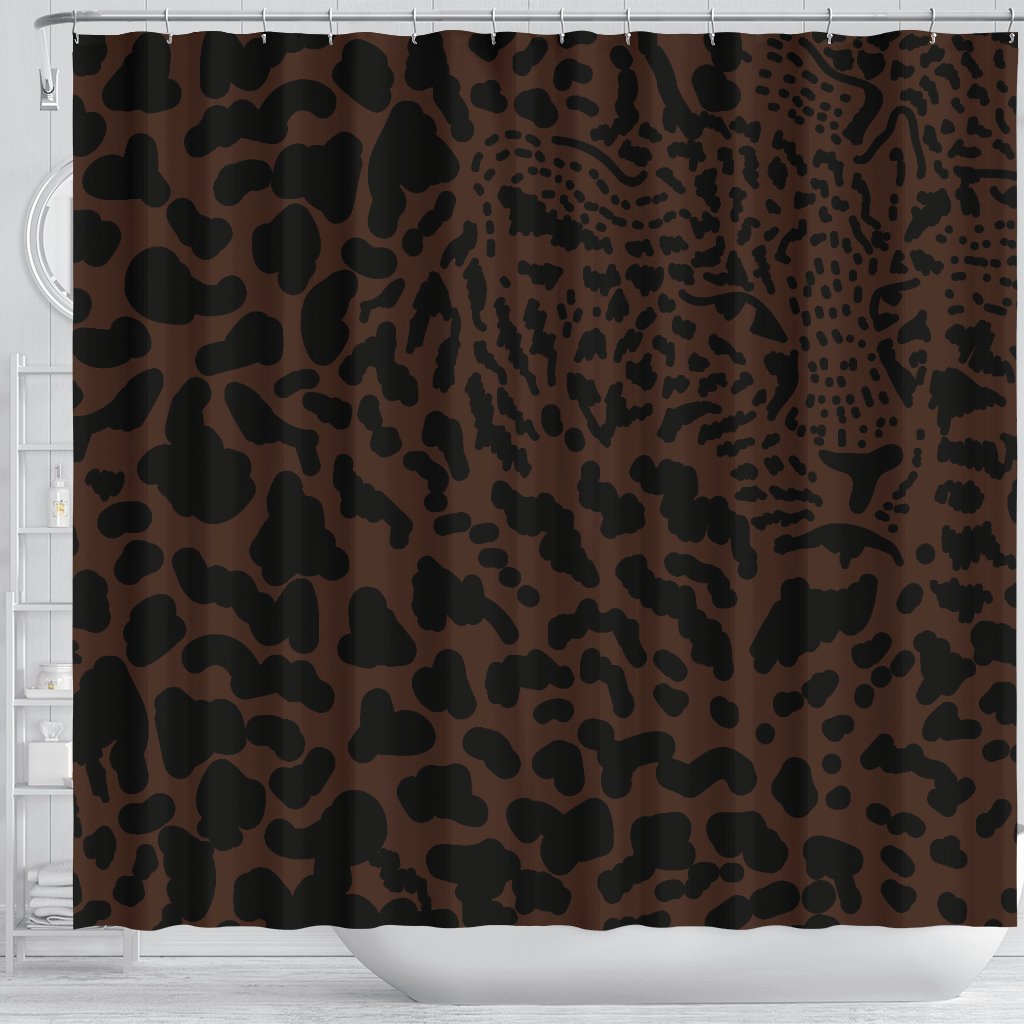 Brown Leopard Shower Curtain