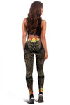 Brown Sea Turtle Hawaiian Flowers Women Leggings