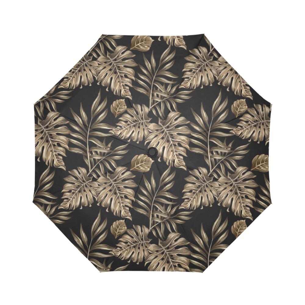 Brown Tropical Palm Automatic Foldable Umbrella