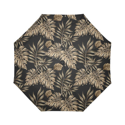 Brown Tropical Palm Automatic Foldable Umbrella