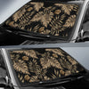 Brown Tropical Palm Leaves Car Sun Shade-JorJune