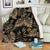 Brown Tropical Palm Leaves Fleece Blanket