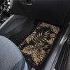 Brown Tropical Palm Leaves Front and Back Car Floor Mats