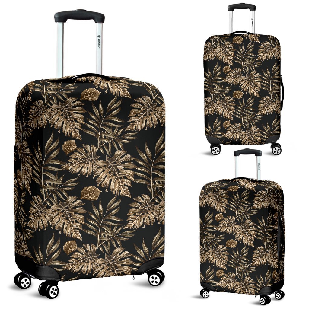 Brown Tropical Palm Leaves Luggage Protective Cover