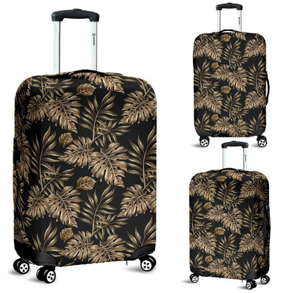 Brown Tropical Palm Leaves Luggage Protective Cover