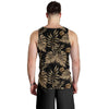 Brown Tropical Palm Leaves Men Tank Top