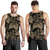 Brown Tropical Palm Leaves Men Tank Top