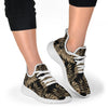 Brown Tropical Palm Leaves Mesh Knit Sneakers Shoes