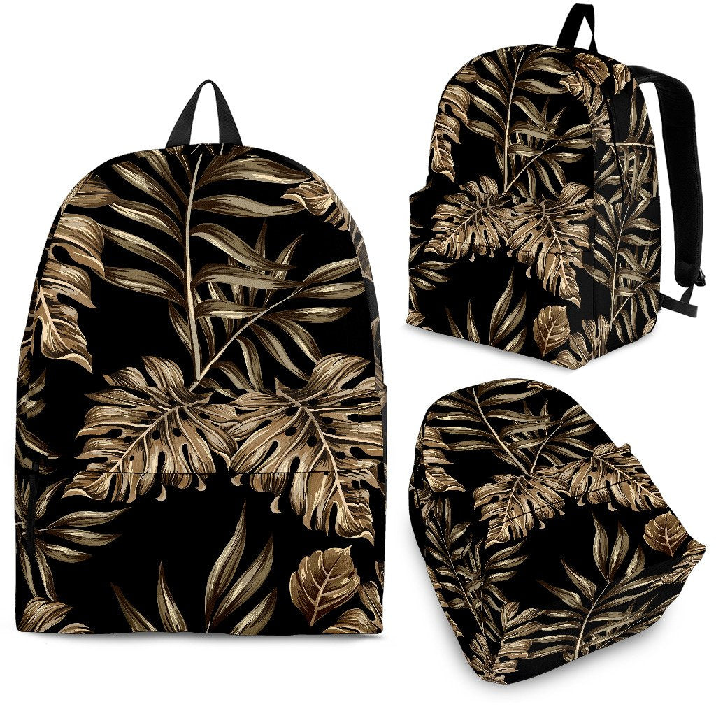 Brown Tropical Palm Leaves Premium Backpack