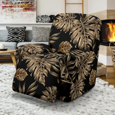 Brown Tropical Palm Leaves Recliner Slipcover-JORJUNE.COM