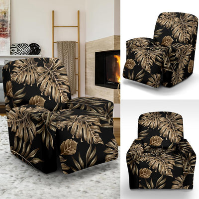 Brown Tropical Palm Leaves Recliner Slipcover-JORJUNE.COM