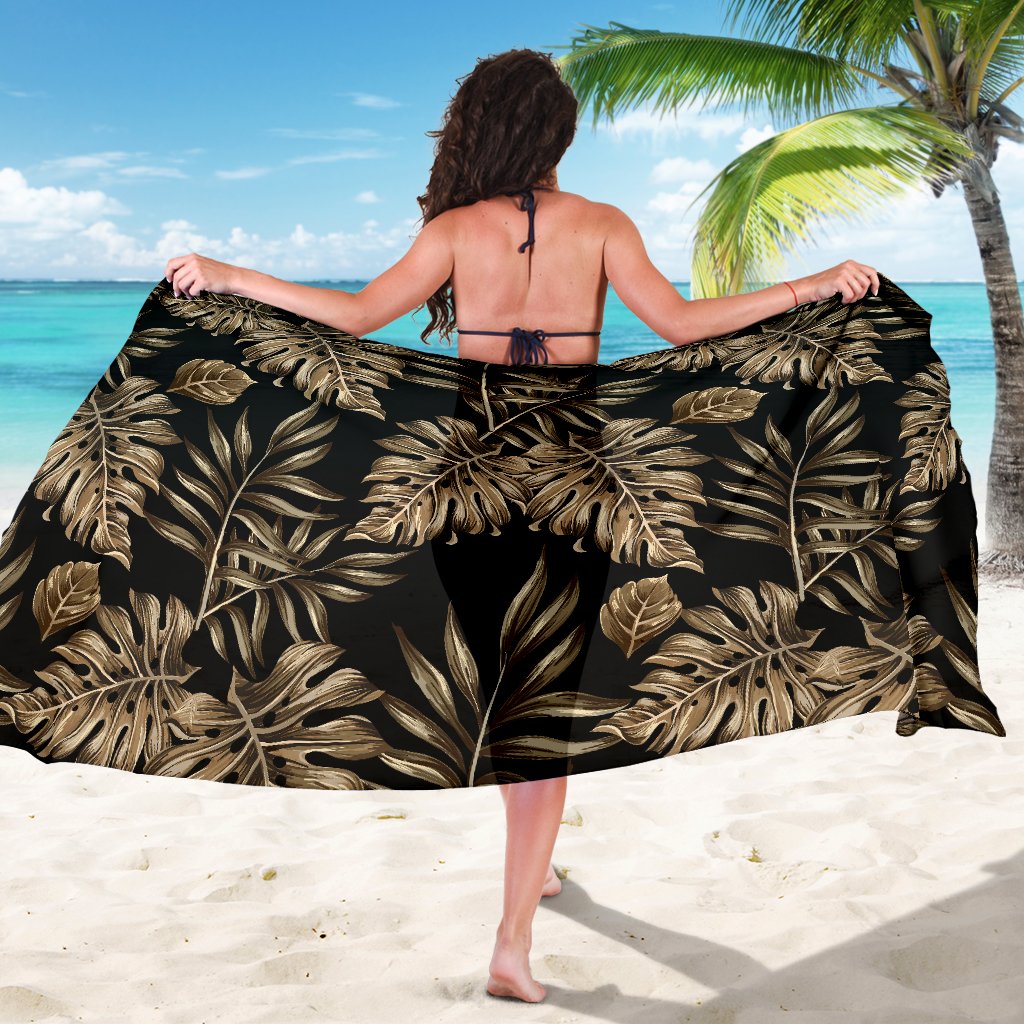 Brown Tropical Palm Leaves Sarong Pareo Wrap