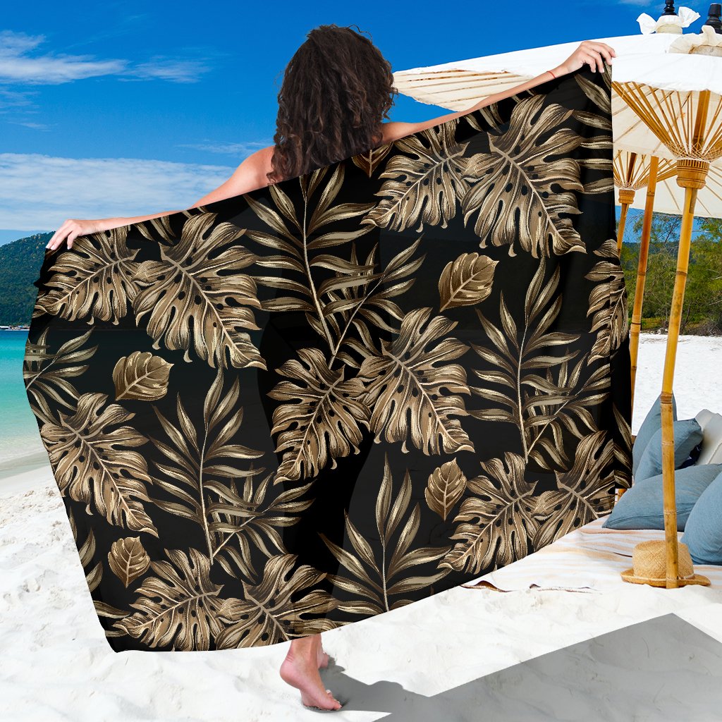 Brown Tropical Palm Leaves Sarong Pareo Wrap