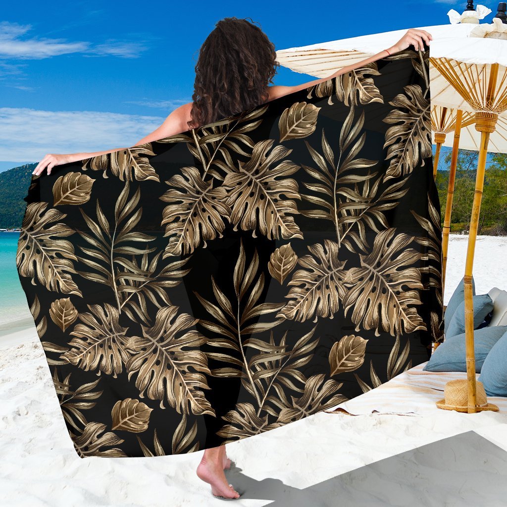 Brown Tropical Palm Leaves Beach Sarong Pareo Wrap