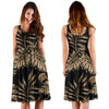 Brown Tropical Palm Leaves Sleeveless Mini Dress