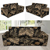 Brown Tropical Palm Leaves Sofa Slipcover-JORJUNE.COM