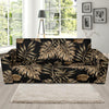 Brown Tropical Palm Leaves Sofa Slipcover-JORJUNE.COM