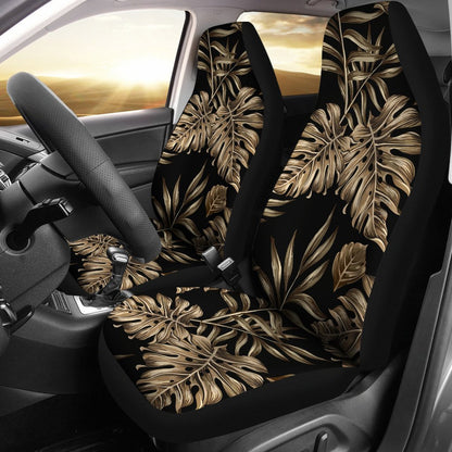 Brown Tropical Palm Leaves Universal Fit Car Seat Covers