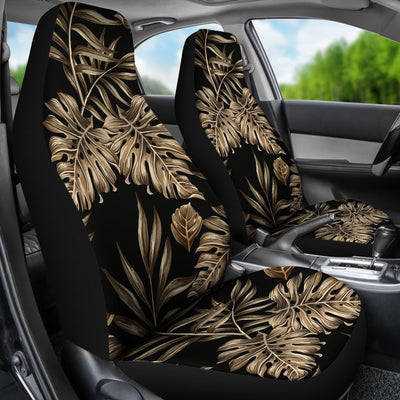 Brown Tropical Palm Leaves Universal Fit Car Seat Covers