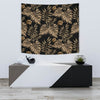 Brown Tropical Palm Leaves Wall Tapestry