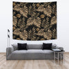 Brown Tropical Palm Leaves Wall Tapestry