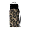 Brown Tropical Palm Leaves Wallet Phone Case