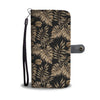 Brown Tropical Palm Leaves Wallet Phone Case